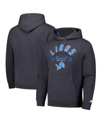 Starter - Men's Charcoal Detroit Lions Pullover Hoodie