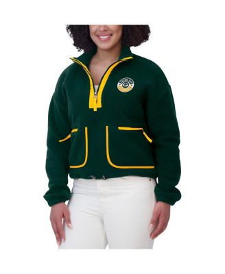 Women's Green Green Bay Packers Polar Fleece Half-Zip Jacket