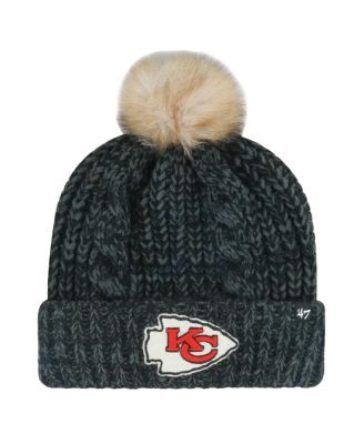 '47 Brand - Women's Black Kansas City Chiefs Meeko Cuffed Knit Hat with Pom
