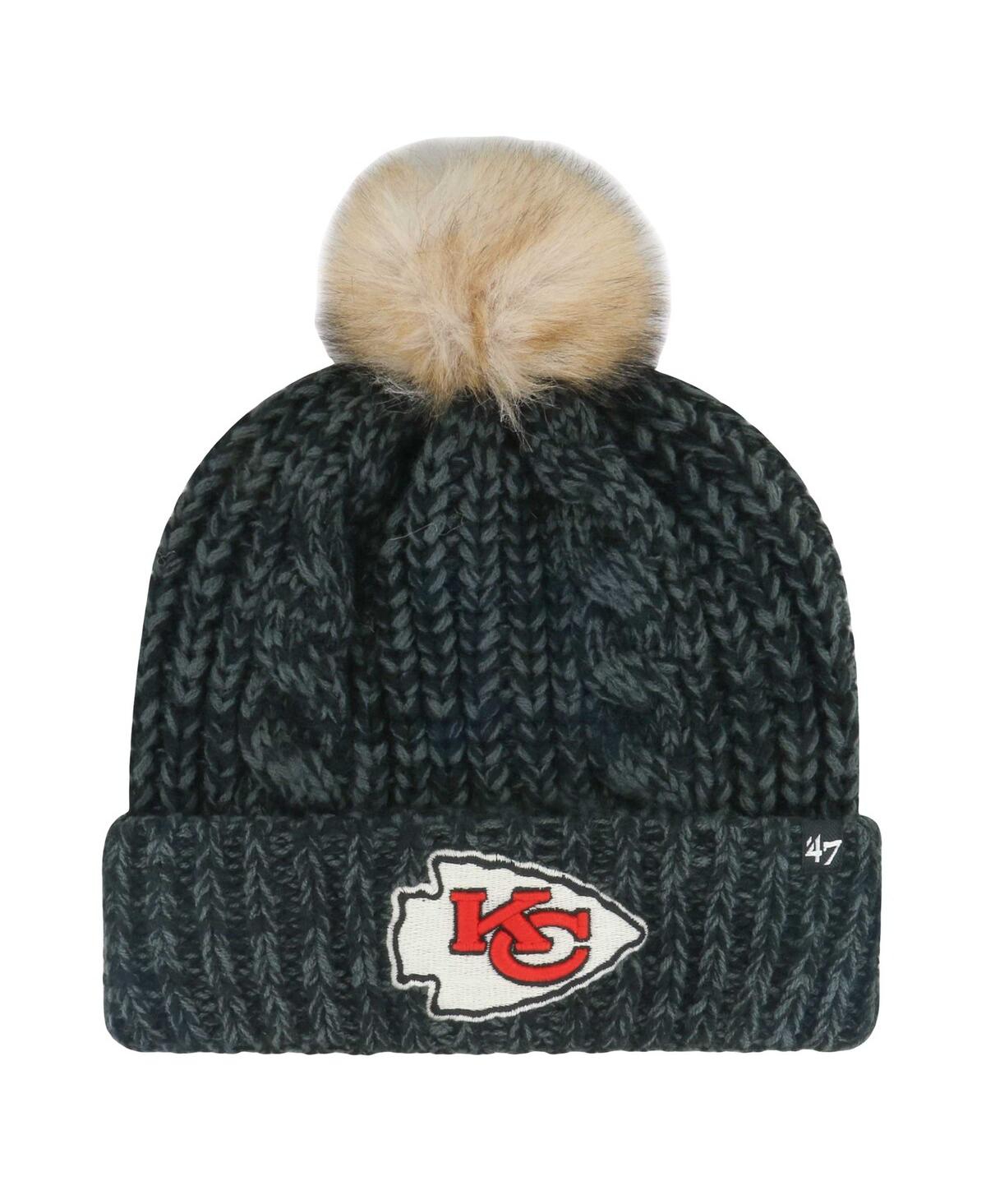 '47 Brand Women's Black Kansas City Chiefs Meeko Cuffed Knit Hat with Pom