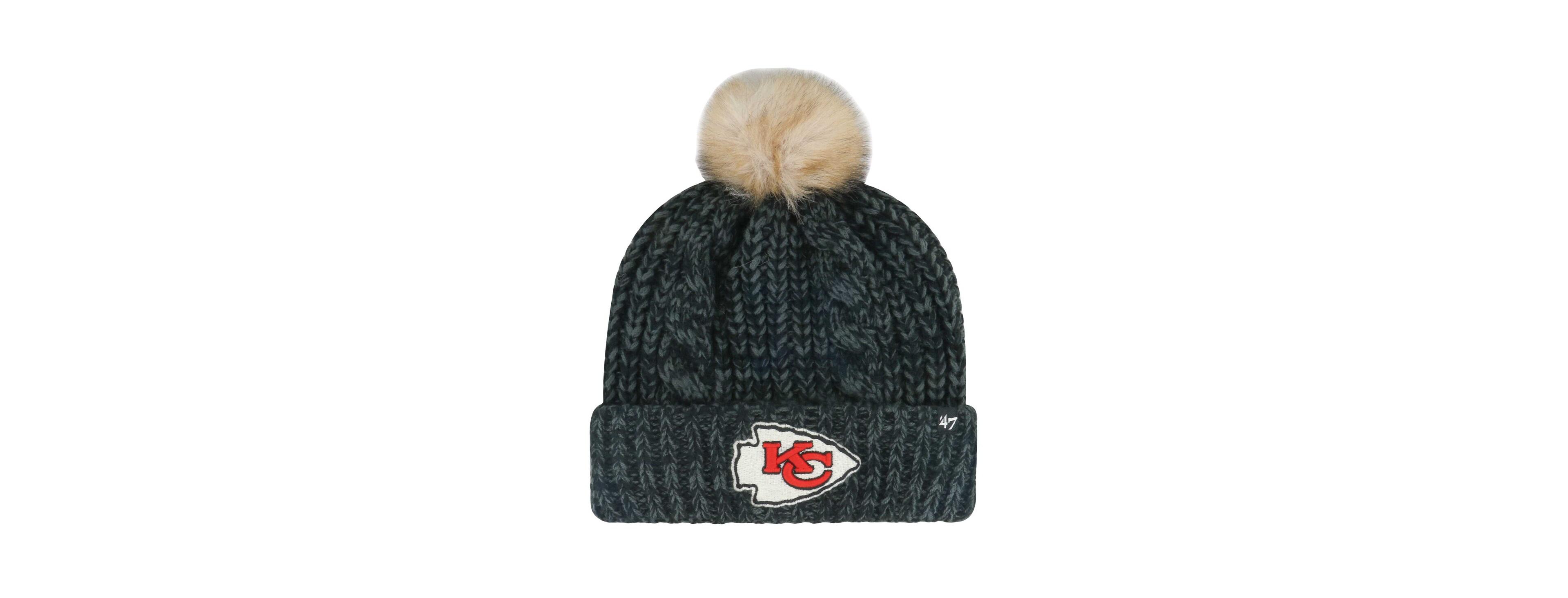 '47 Brand Women's Black Kansas City Chiefs Meeko Cuffed Knit Hat with Pom