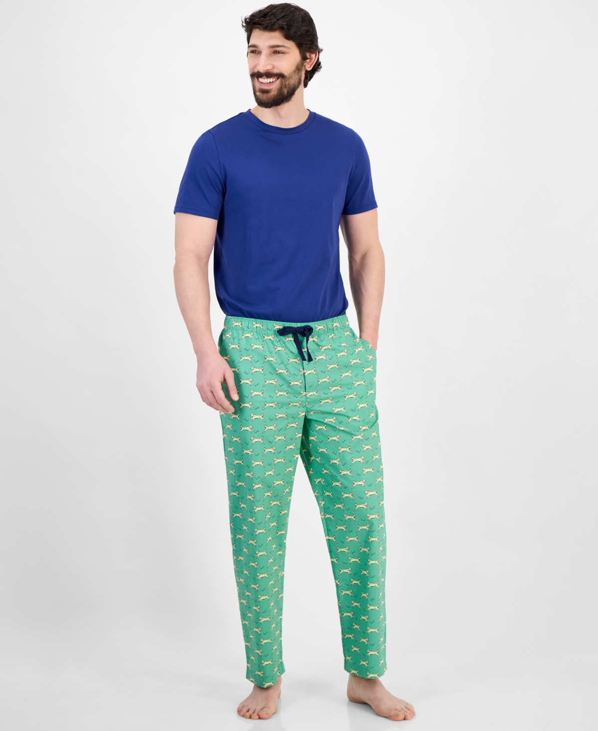 Men's Dog Park Pajama Set, Exclusively at Macy's - Green
