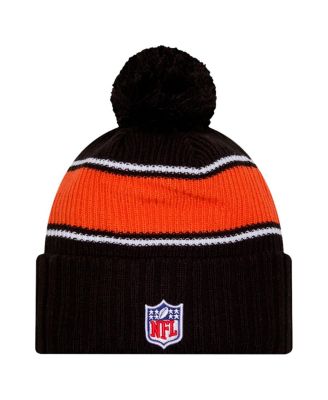Men's Black Cincinnati Bengals 2024 Sideline Cuffed Knit Hat with Pom