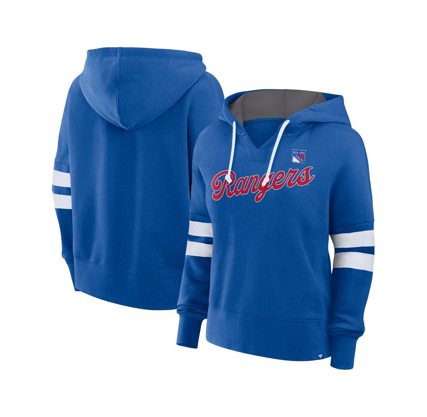 Women's Blue/White New York Rangers Seize Fleece Pullover Hoodie