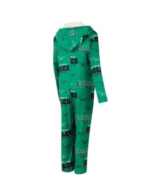 Concepts Sport Womens Kelly Green Philadelphia Eagles Throwback Roadway Allover Print Microfleece Full-Zip Union Suit 9190₽