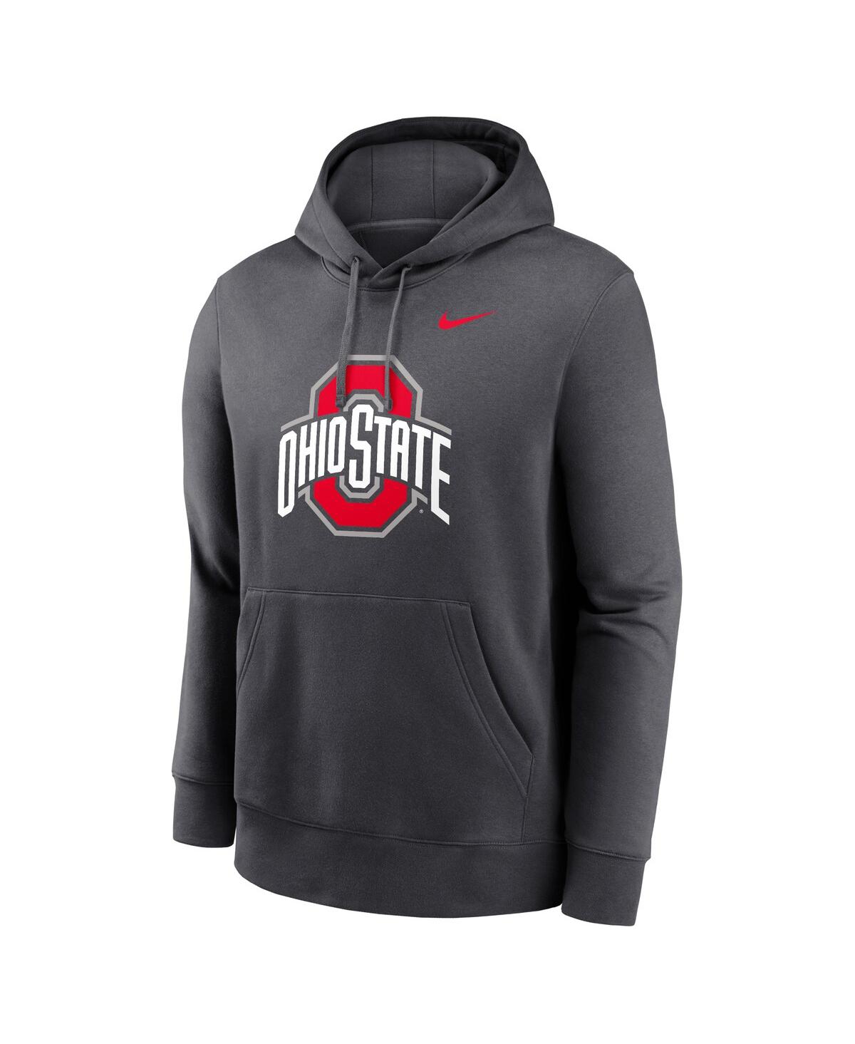 Nike Anthracite Ohio State Buckeyes Primetime Evergreen Club Fleece Pullover Hoodie In Anthracite