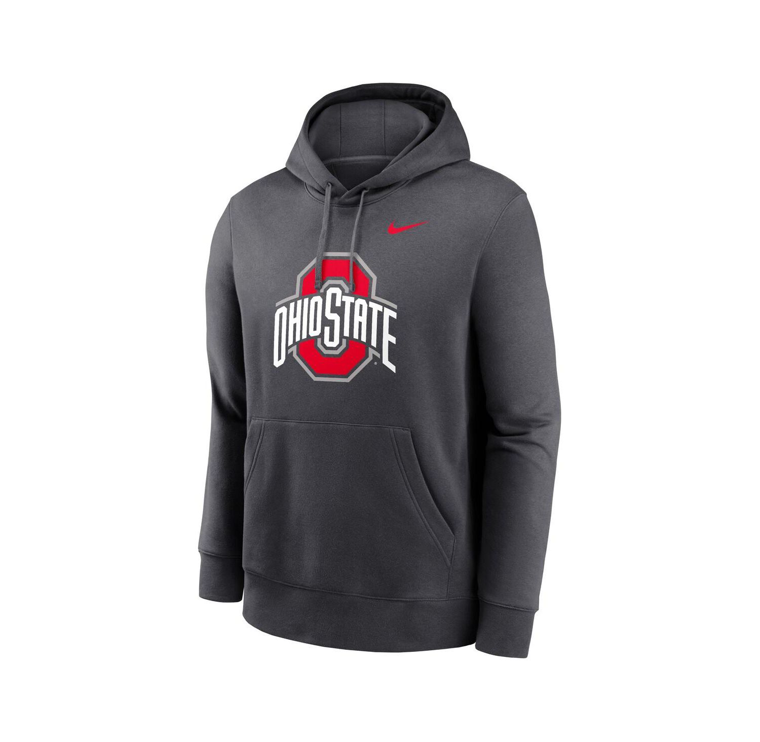 Men's Anthracite Ohio State Buckeyes Primetime Evergreen Club Fleece Pullover Hoodie