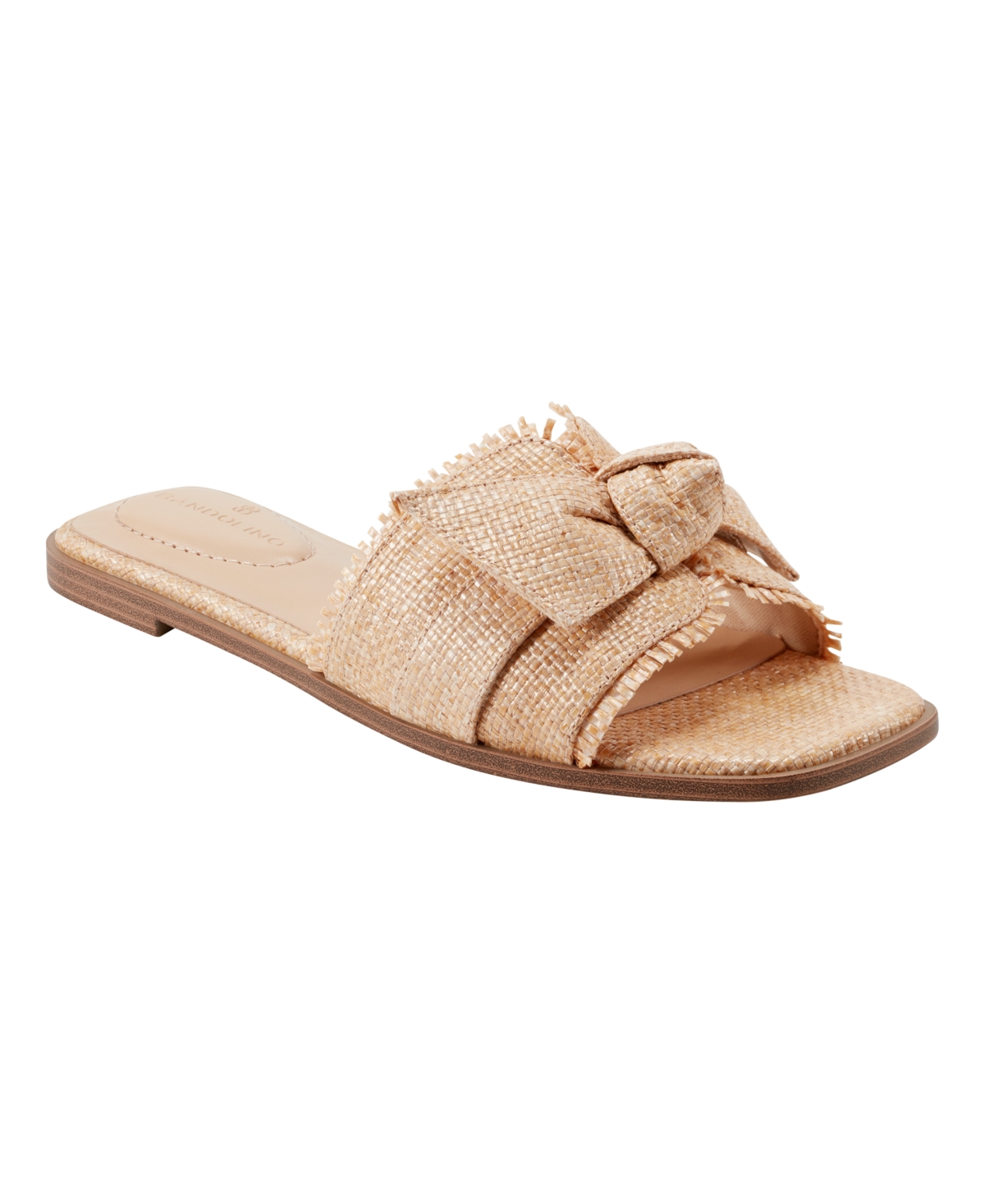 Women's Vallen Knotted Bow Flat Slide Sandals - Blue Denim