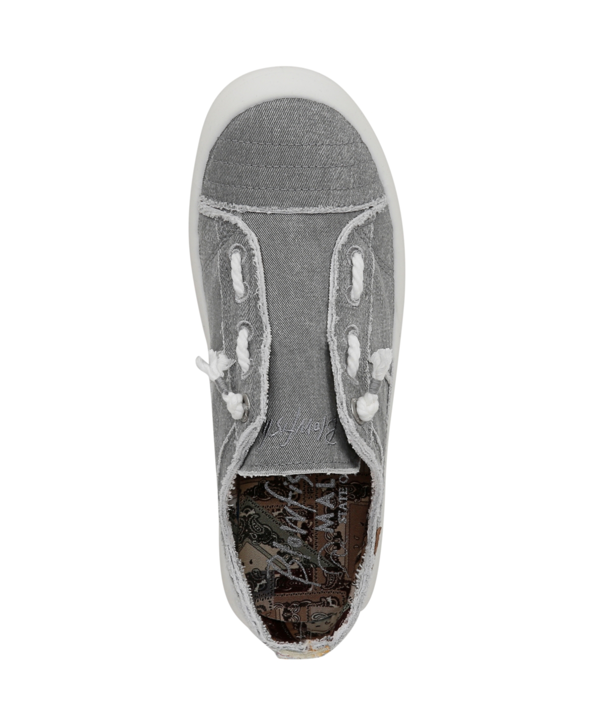 Blowfish Malibu Women's Beachside Round Toe Slip On Sneakers In Raindrop Grey Twill Fabric