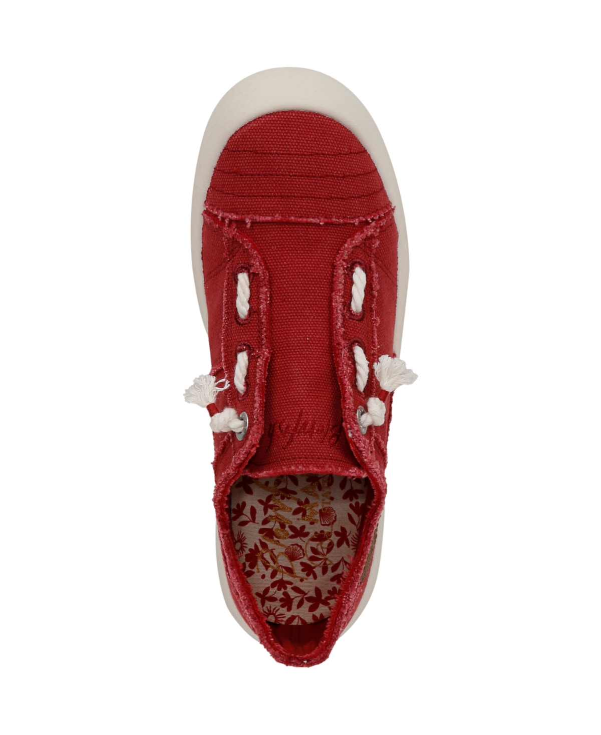 Blowfish Malibu Women's Beachside Round Toe Slip On Sneakers In Pompeiian Red Canvas