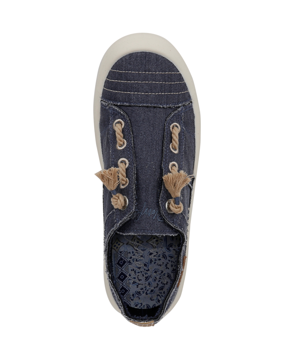 Blowfish Malibu Women's Beachside Round Toe Slip On Sneakers In Navy Twill Fabric