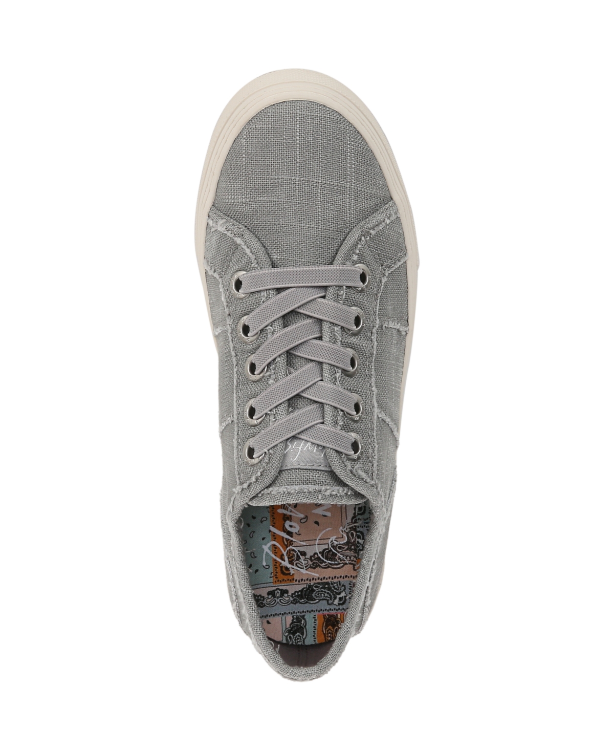Shop Blowfish Malibu Women's Super Smile Lace Up Platform Sneakers In Fog Grey Canvas