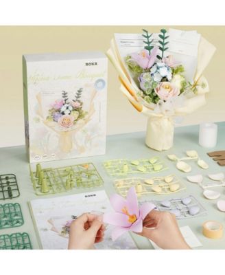 3D Puzzles Flower DIY Assembly Craft Christmas Gift, Thanksgiving, Mother's Day, Birthday Gift Decoration, Multicolor, 17.70"16.50"12.60"