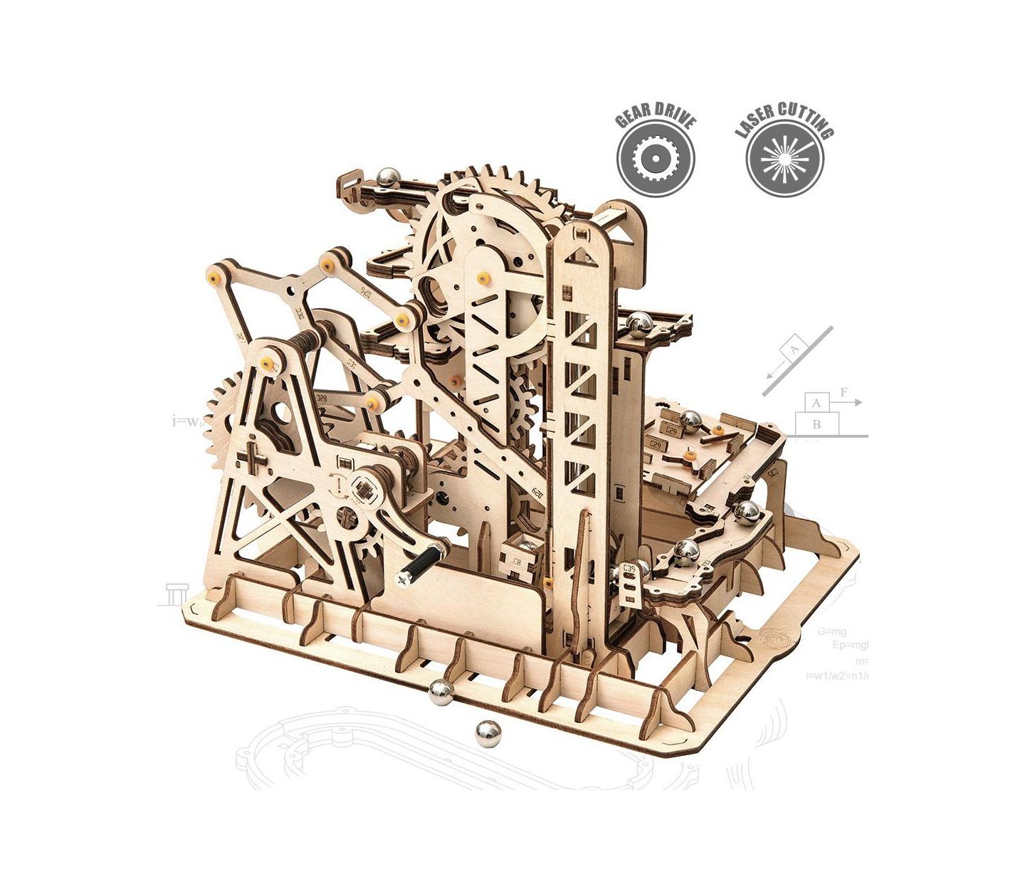 Детские конструкторы Robotime Marble Climber Fortress 233-Piece 3D Wooden Puzzle, Ages 14+ — фото 1