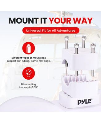 8'' Dual Marine Wakeboard Speaker System with LED Lights, Water Resistant, White