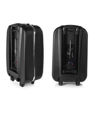 12 Inch Full Range Portable Bluetooth Karaoke Loudspeaker, Karaoke Microphone, Built-in Rechargeable Battery with FM Radio. (PWMA1225BT), Black