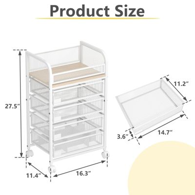 Makeup Organizer with Drawers, Skincare Storage, Floor Skincare Organizers with Wheels