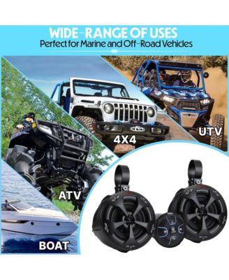 4'' Waterproof Off-Road Speakers with Amplified Bluetooth Control Unit, 800W