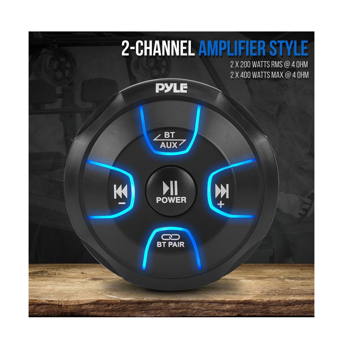 Pyle 4 Waterproof Off-Road Rgb Speakers with Amplified Bluetooth Receiver, 800W