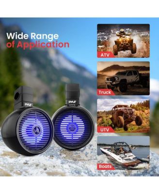 8'' Marine Bluetooth Wakeboard Speaker System with LED Lights, 300W, Black