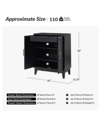 Eusebio Traditional Accent Cabinet with Hidden Drawer and Tapered Legs