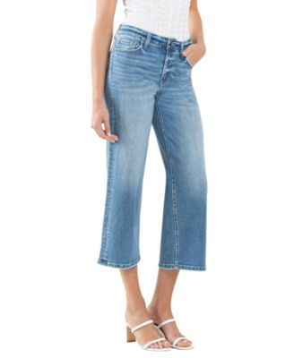 Women's High Rise Crop Wide Leg Jeans
