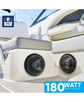 8" Waterproof Marine Component Speakers - 180 Watt, Black