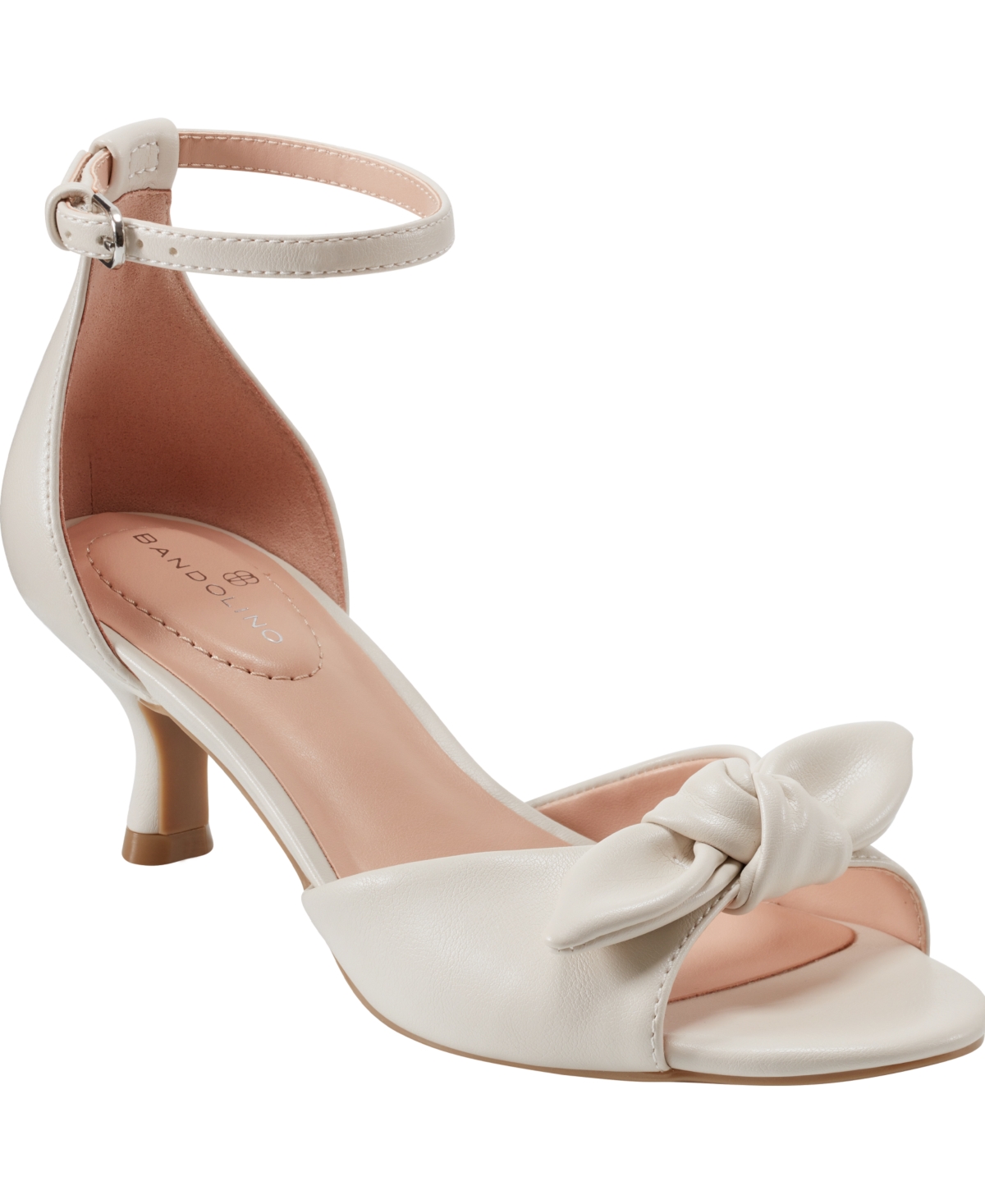 Bandolino Andora Ankle Strap Kitten Heel Sandal In Ivory