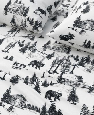 Lodge Print Ultra-Soft Turkish Cotton Flannel Sheet Set