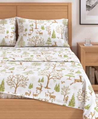 Lodge Print Ultra-Soft Turkish Cotton Flannel Sheet Set