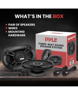 4'' x 6'' Three-Way Triaxial Car Speaker System, 240W, Black (Pair)