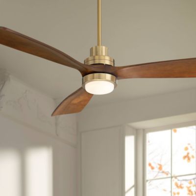 52" Delta Modern Indoor Ceiling Fan 3 Blade CCT LED Light Remote Control Soft Brass Finish Bedroom Living Room DC Motor