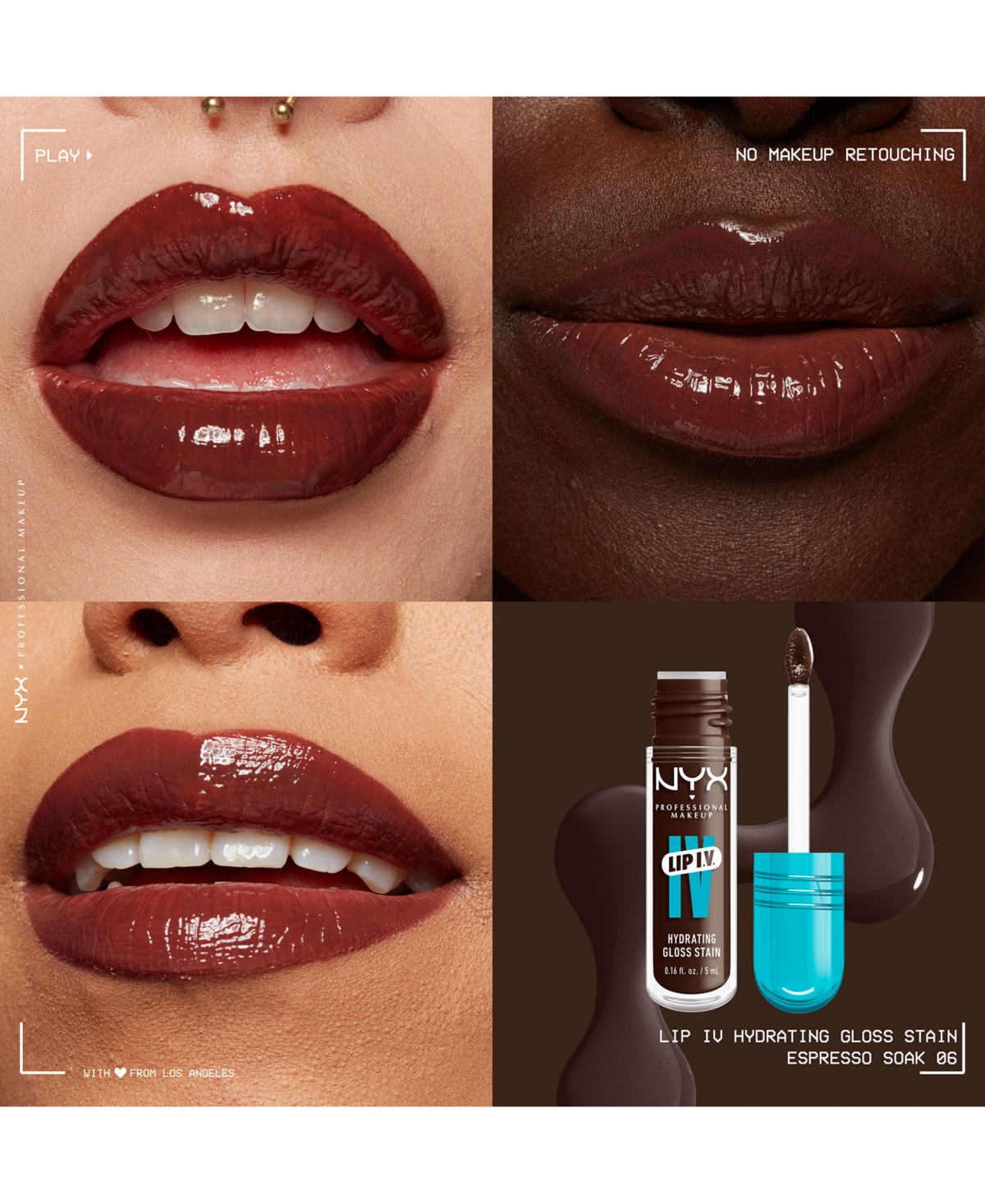 Nyx Professional Makeup Lip Iv Hydrating Gloss Stain In Espresso Soak