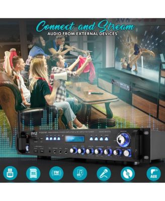 Bluetooth Hybrid Amplifier Receiver - Pro Audio Multi-Channel Stereo Pre-Amplifier with USB Charge & Digital Optical/Coax, MP3/USB/SD Readers, FM/AM Radio, Rack Mount (3000W)