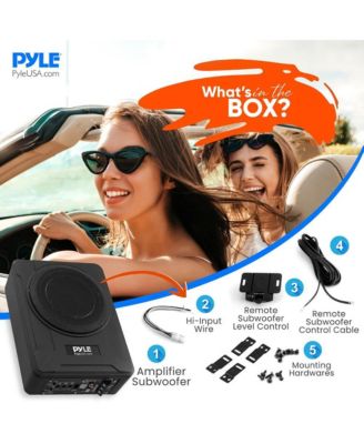 8” 600W Slim Active Car Subwoofer, Low-Profile, Under-Seat Installation