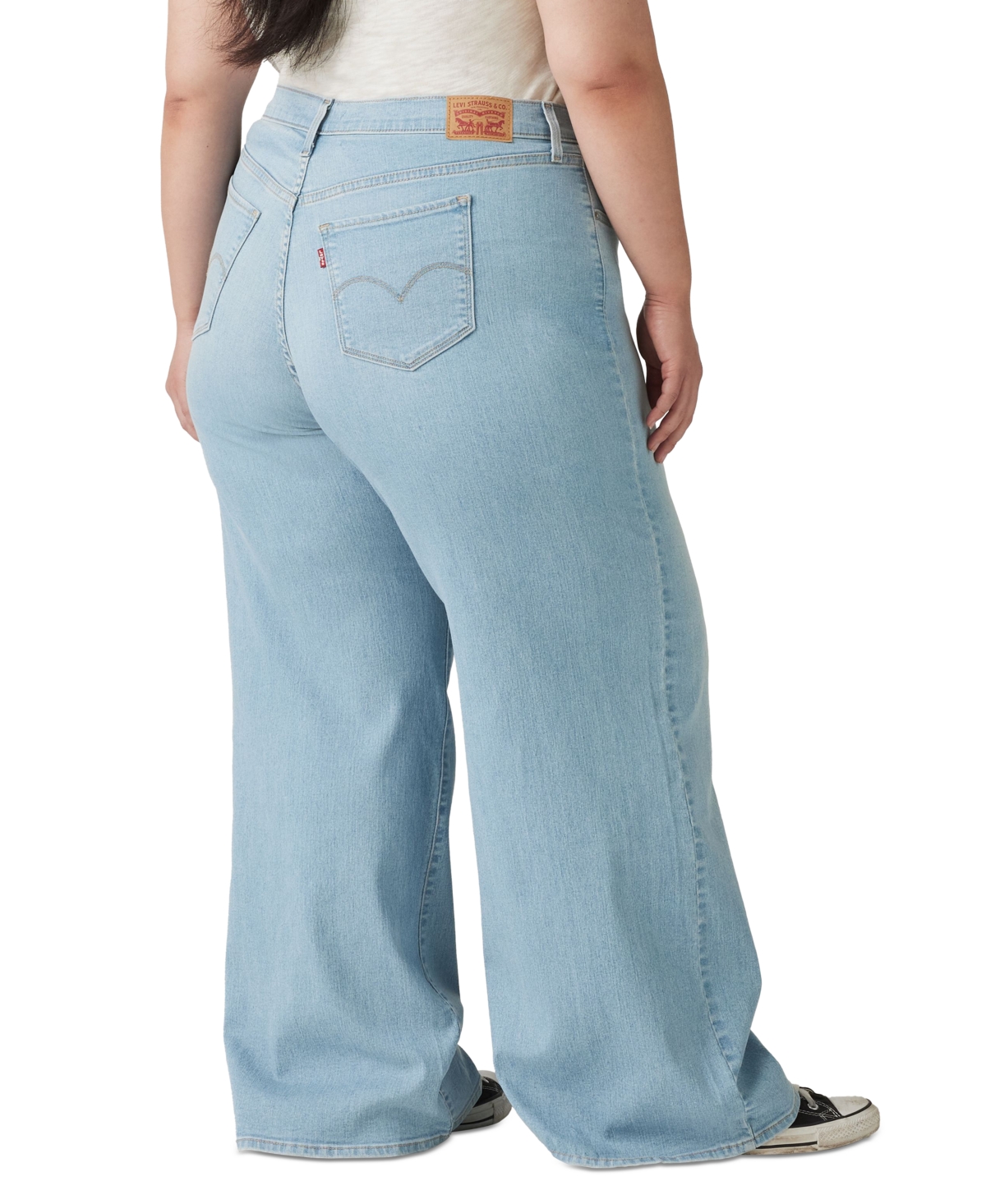 Levi's Plus Size Mid Rise 318 Shaping Wide-leg Jeans In Tall Glass Of Water