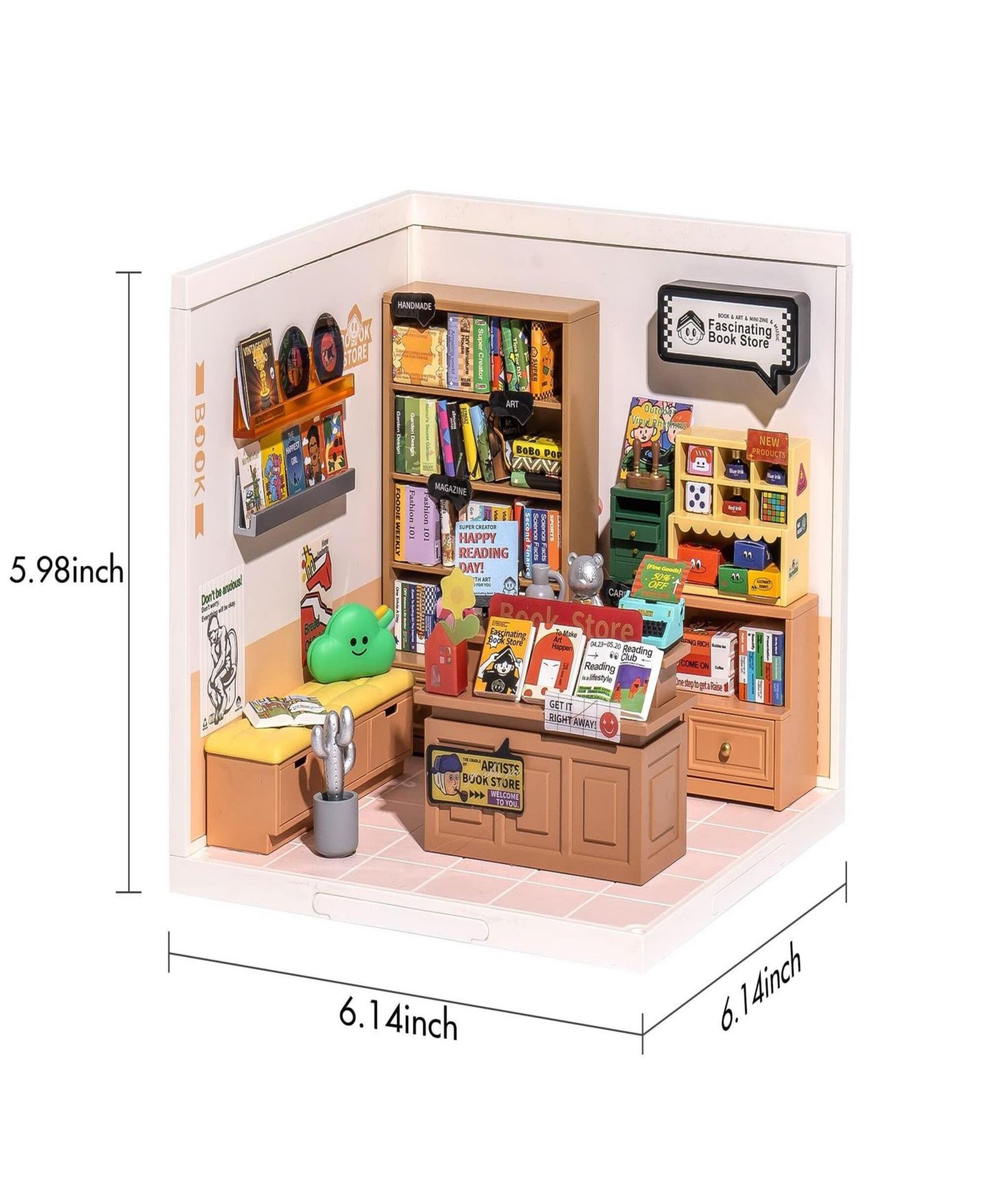 Детские игрушки Robotime 3D Puzzles Plastic House Building Set Toy DIY Miniature Dollhouse Playset Gifts for Teens Adults, Multicolor, 6.40"7.10"6.00 — фото 3