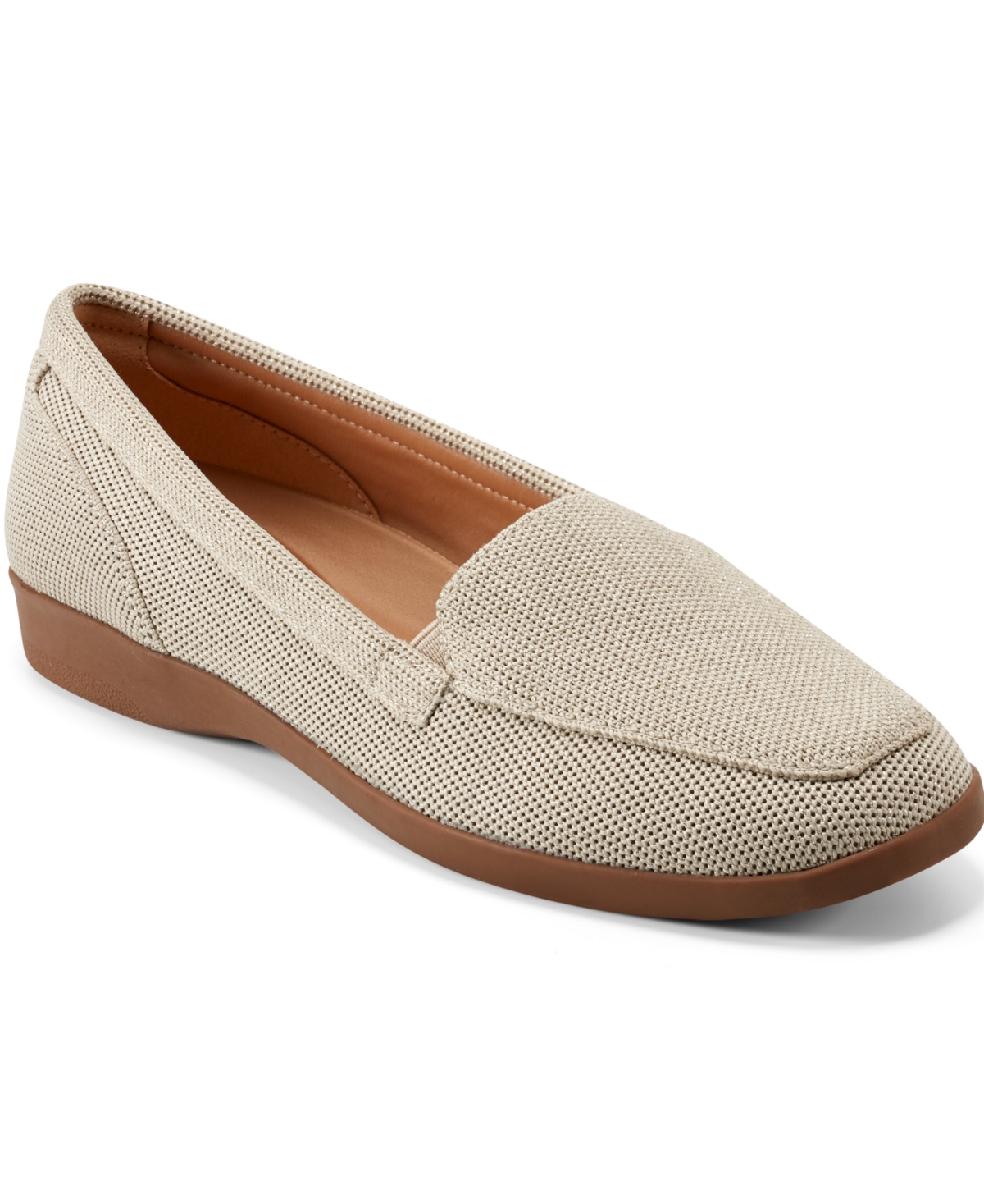 Easy Spirit Devitt Flat In Beige,gold Knit