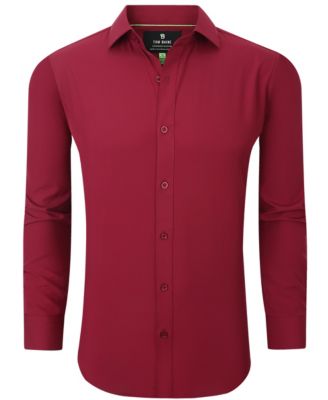 Men Slim Fit Four Way Stretch Solid Dress Shirt