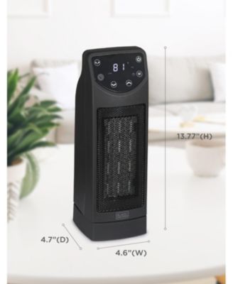 Oscillating Ceramic Desktop Heater with Remote, 1500W Space Heater and Fan Combo