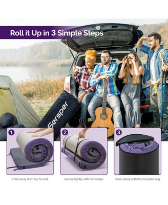 Gel Memory Foam Camping Mattress Sleeping Pad 4 Inch Portable Floor Mat Roll Up