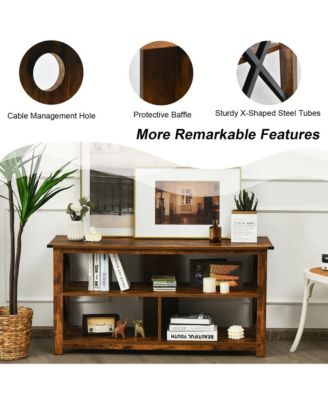 Modern Farmhouse TV Stand Entertainment Center for TV's up to 55'' w/Open Shelves