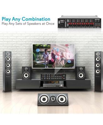 12-Channel Audio Karaoke Bluetooth Amplifier - Stage & Studio Sound Mixer Receiver System with Microphone Talk-Over, MP3/USB/SD/AUX, Rack Mount (6000W MAX)
