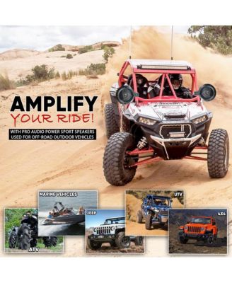 4” Waterproof Off-Road Speakers, 900W, Compact Power Sport System (Pair)