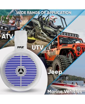 6.5'' Marine Wakeboard Speaker System with Built-in LED Lights, 200W, White