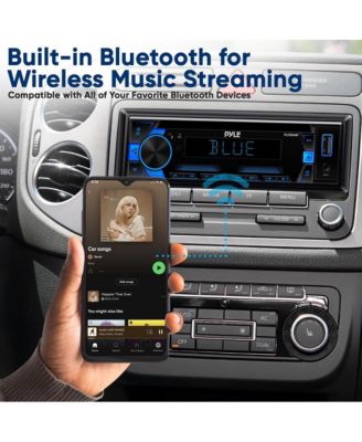 Single DIN Bluetooth CD/MP3 Stereo Receiver with USB, AUX, AM/FM Radio, 300W