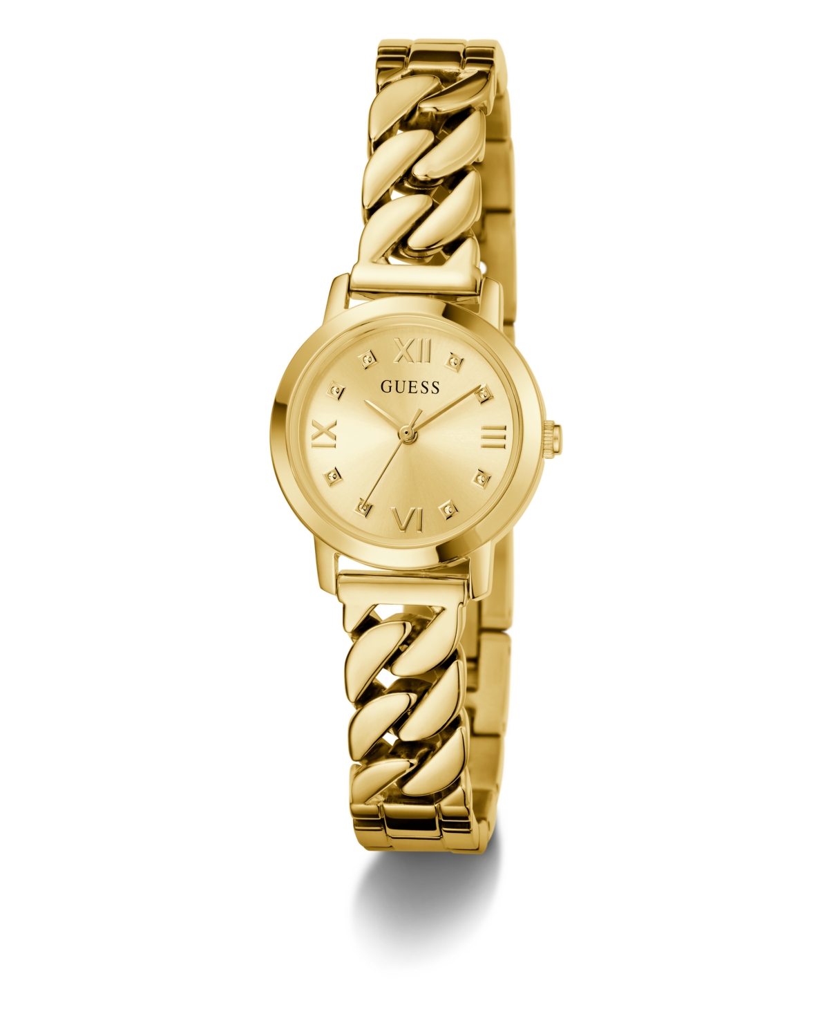 Guess Women's Analog Gold Tone Steel Watch, 25mm In Gold Tone