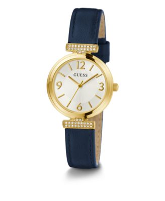 Women's Analog Blue Genuine Leather Watch, 28mm