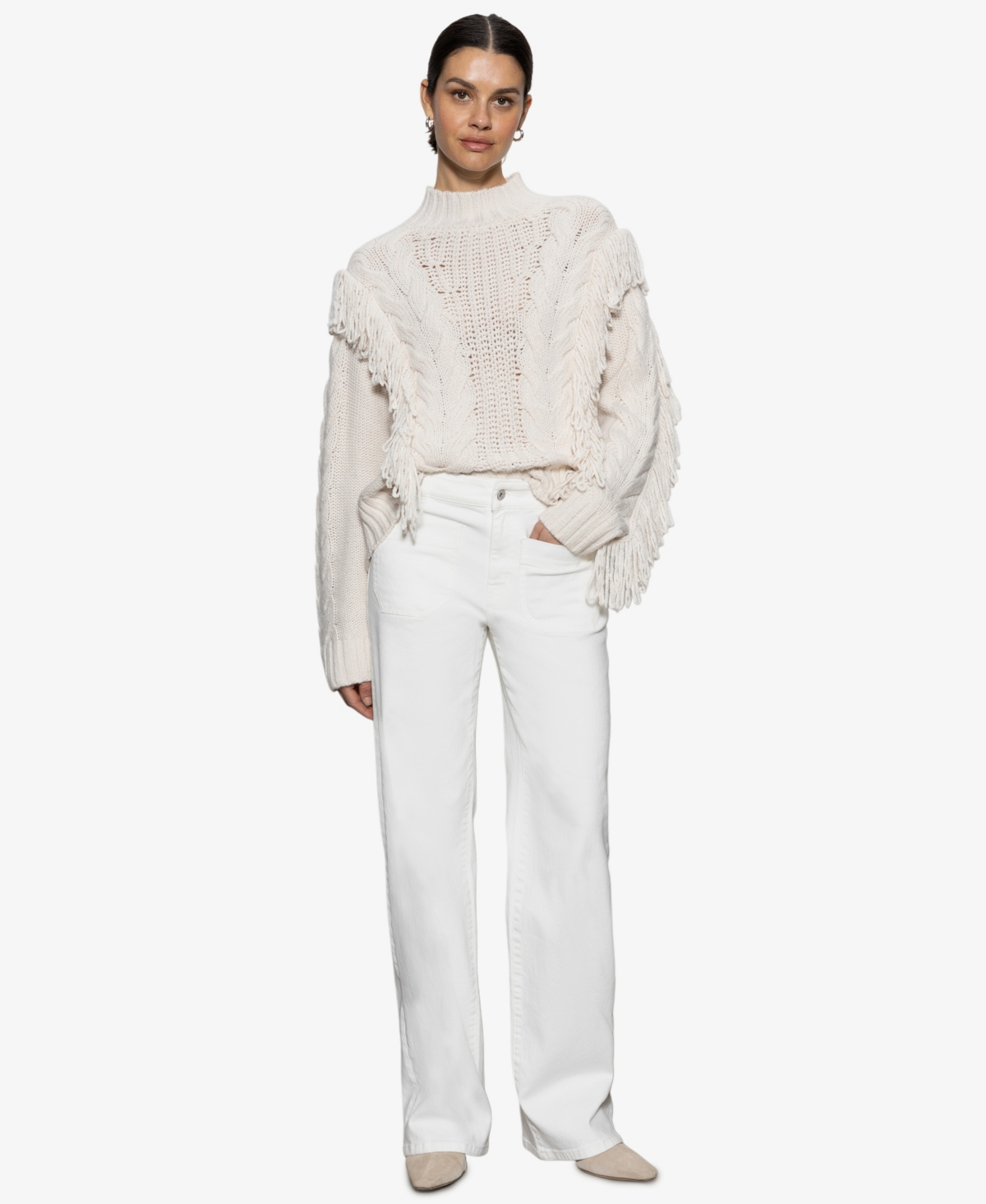 Sanctuary District High Rise Column Ankle Jeans In Bleached White In Bleached White