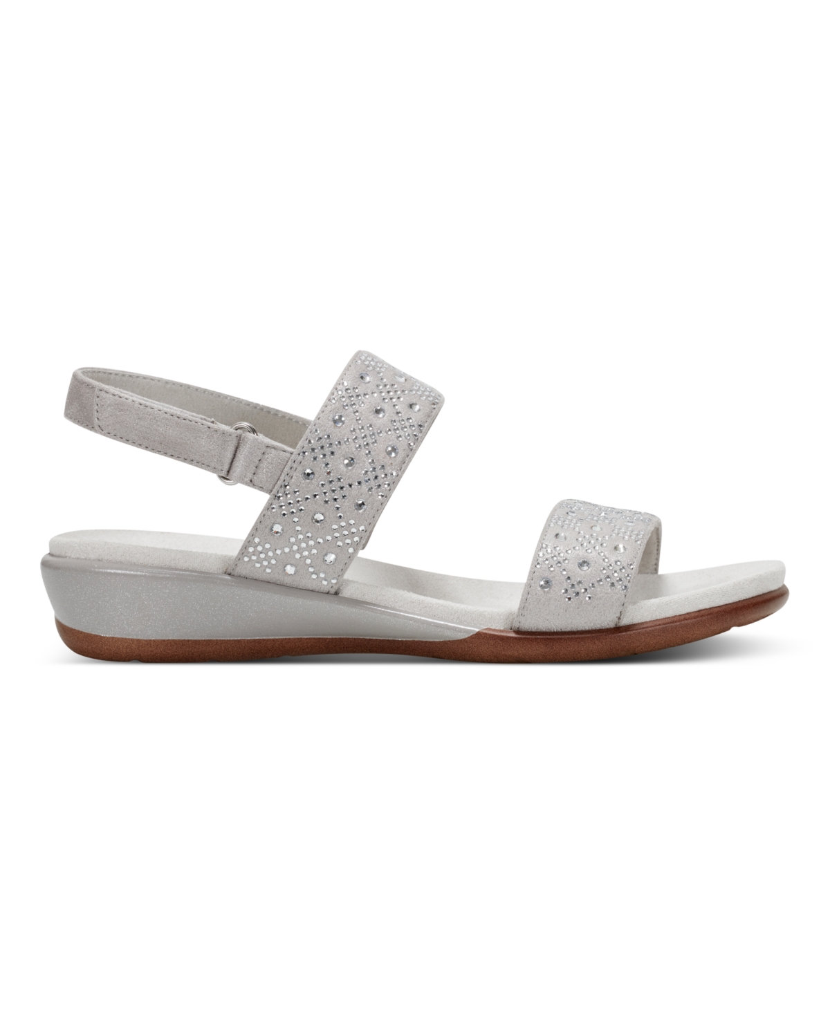 Shop Easy Spirit Women's Haisley Embellished Slingback Sandals In Silver Shimmer